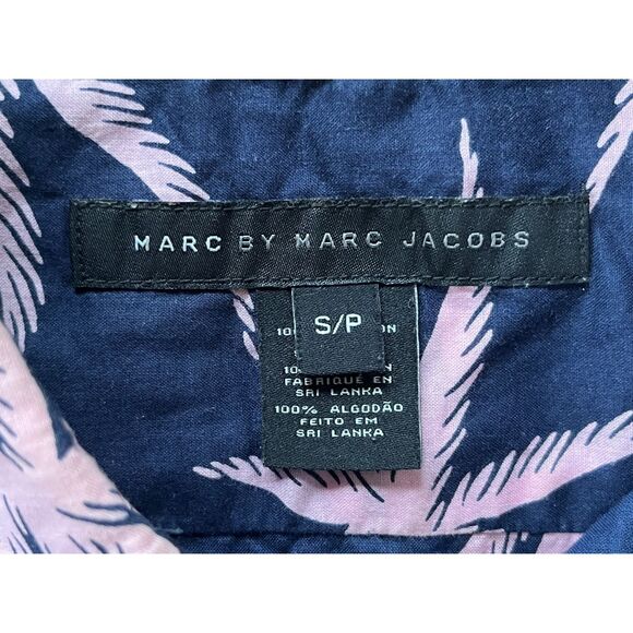 MARC BY MARC JACOBS Blue Pink Floral Button Up Shirt Top Women's Size Small - Picture 4 of 9